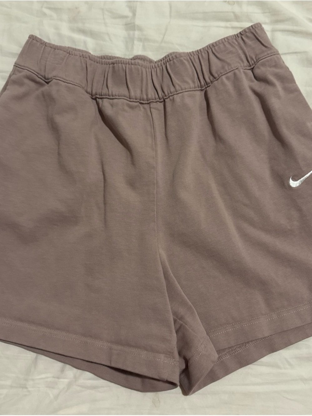 Nike Women's Dusty Mauve Elastic-Waist Athletic Shorts